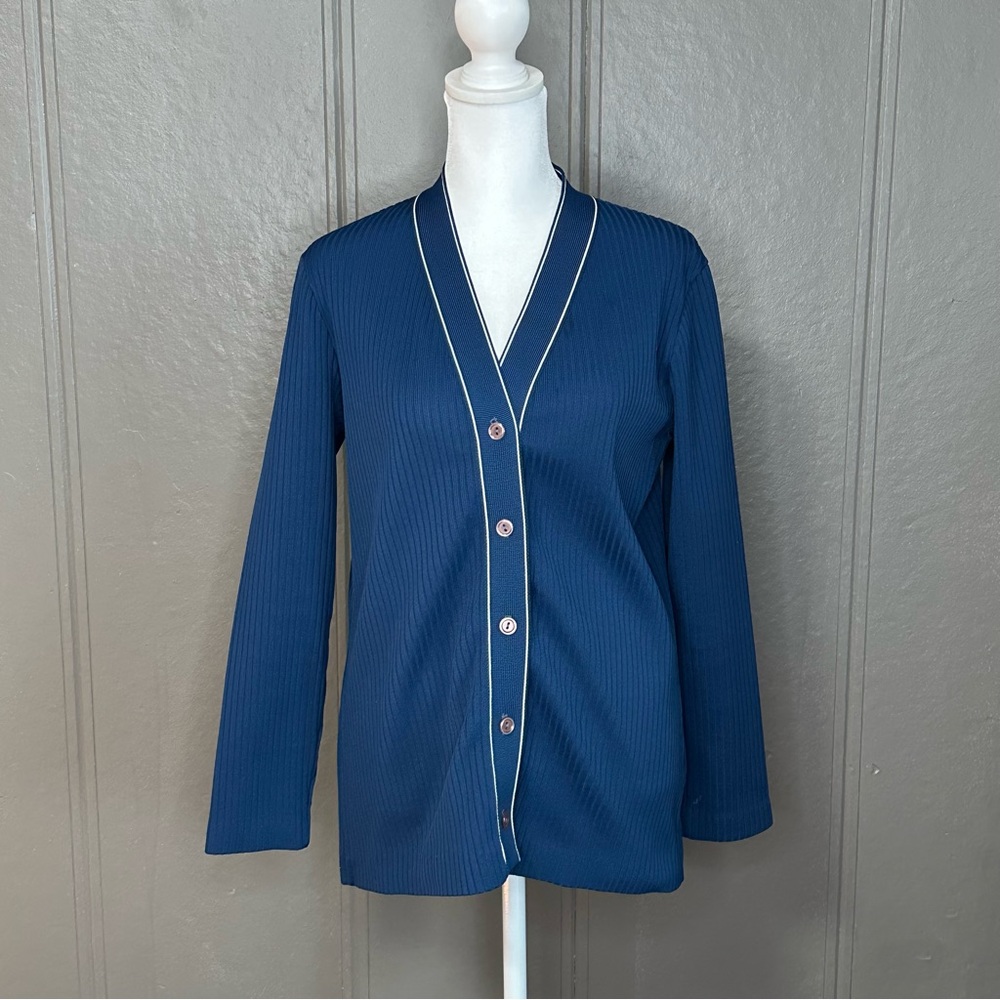 Vintage 80s Union Made Blue Cardigan
